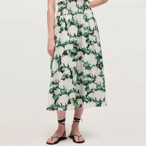 Hill House Home Delphine Nap Skirt L Night Bloom Floral Smocked Midi Cottagecore